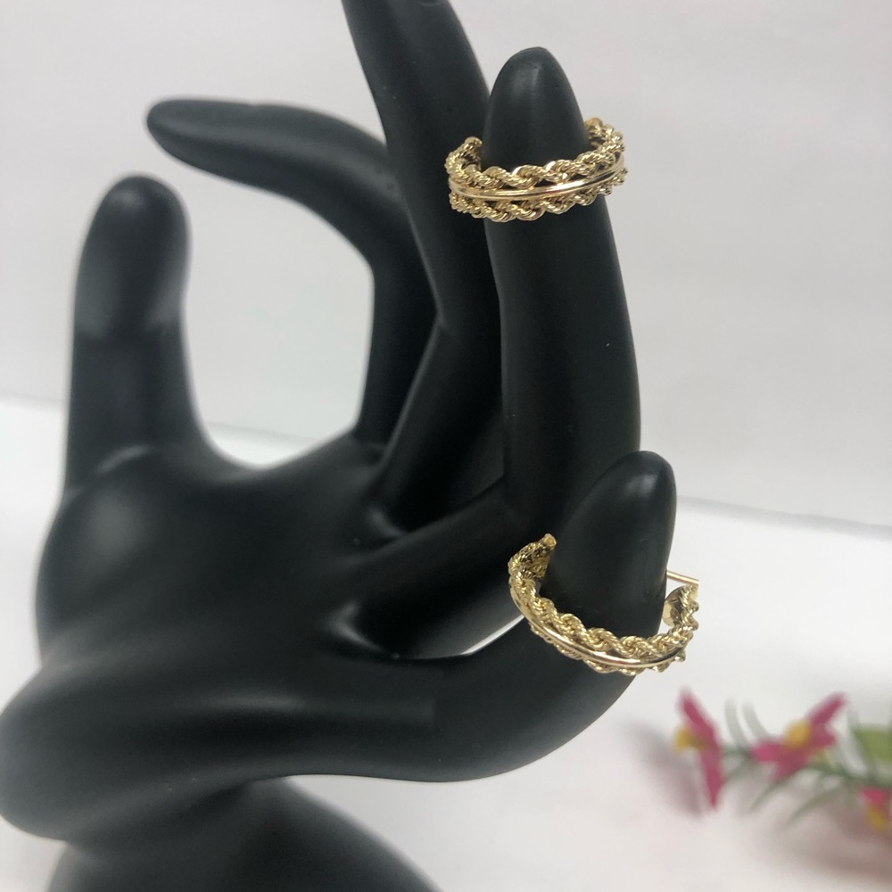 Gold 14k Rope Hoop Earrings